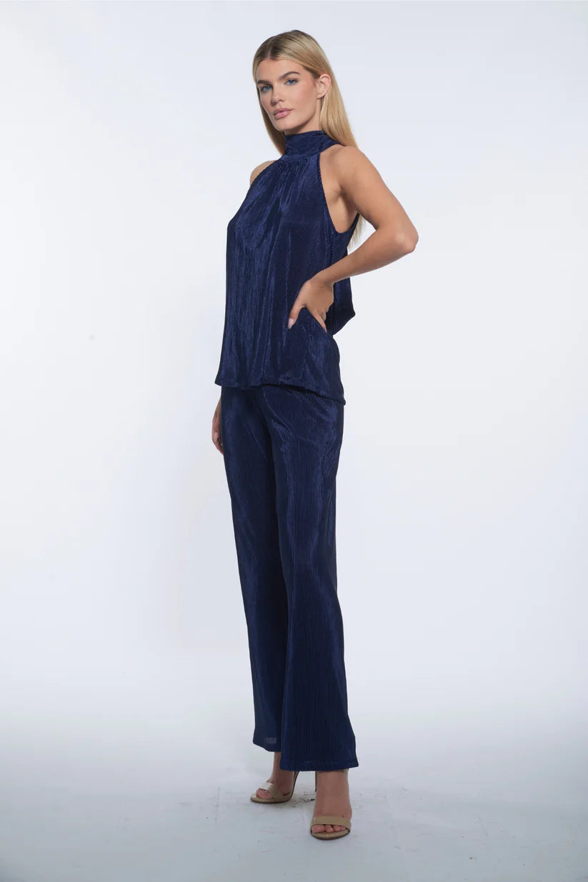 Hass Top - Navy Plisse