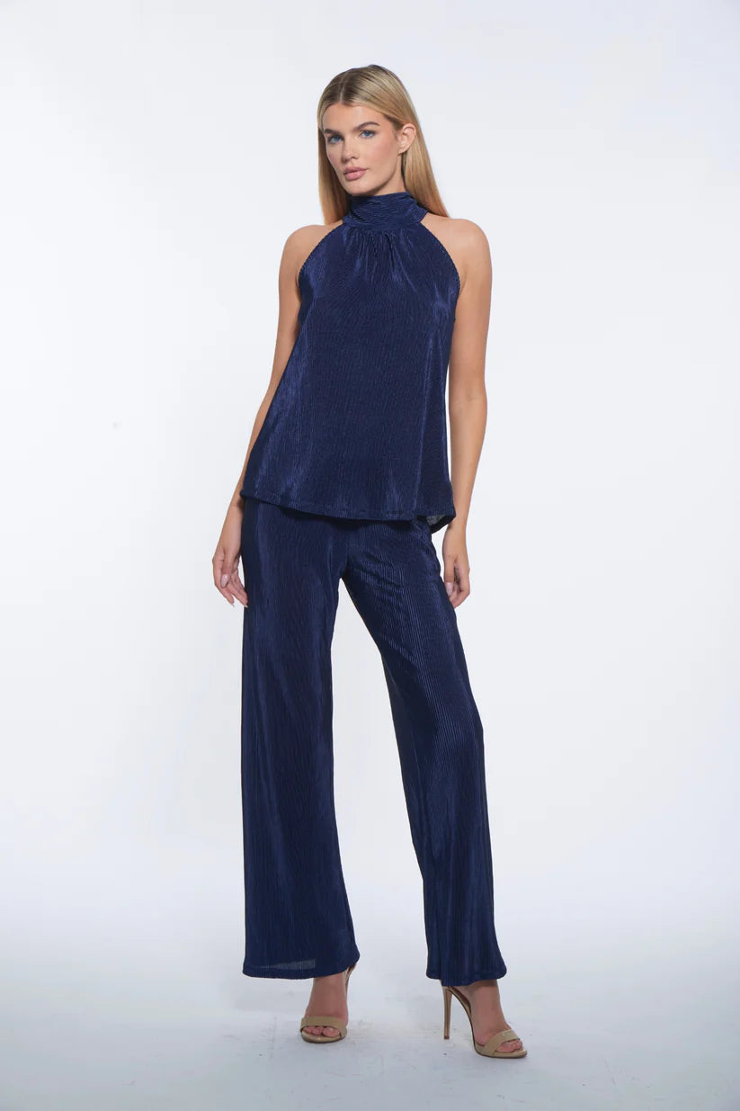 Hass Top - Navy Plisse