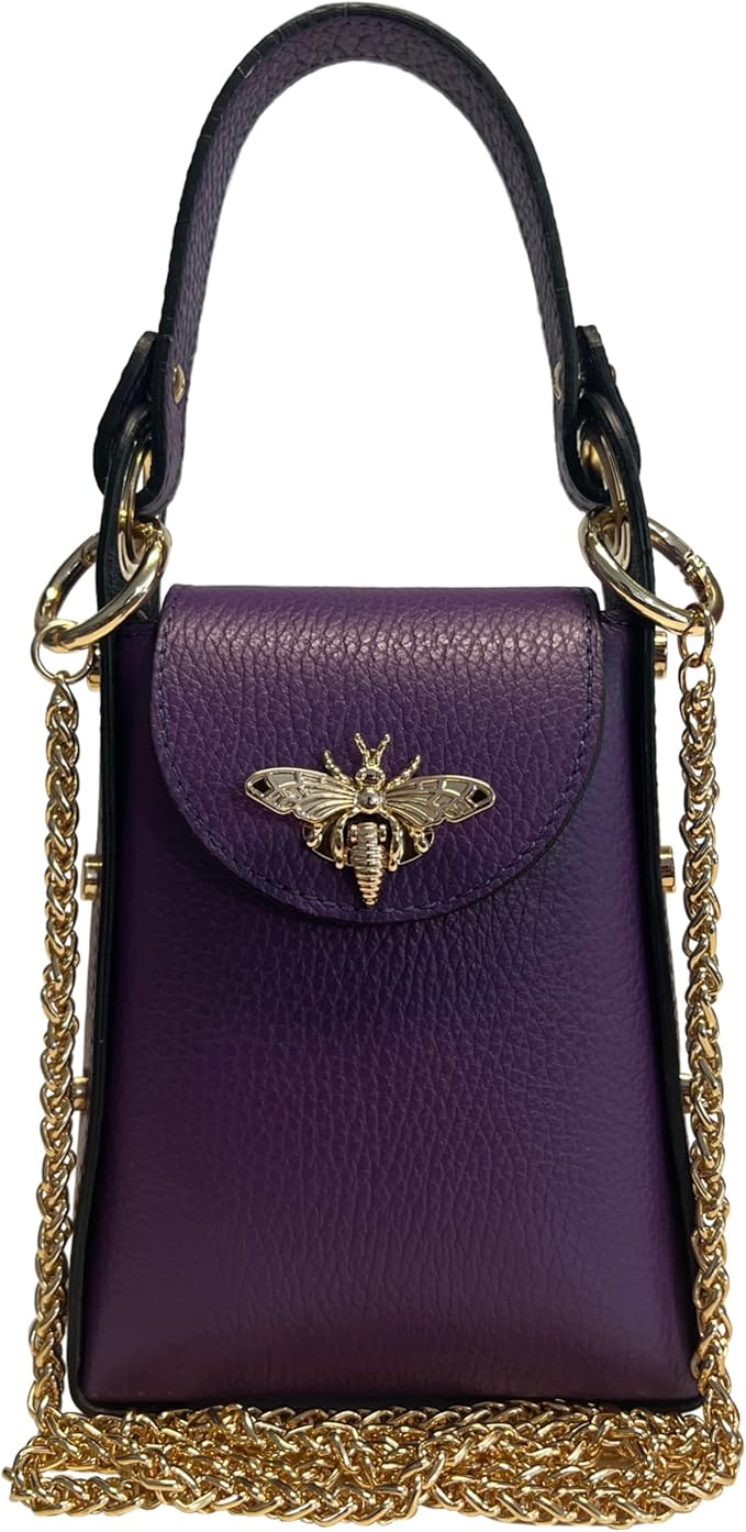 Modarno Mini Dollar Genuine Leather Bag with Bee Lobster Clasp
