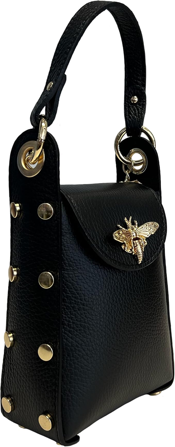 Modarno Mini Dollar Genuine Leather Bag with Bee Lobster Clasp
