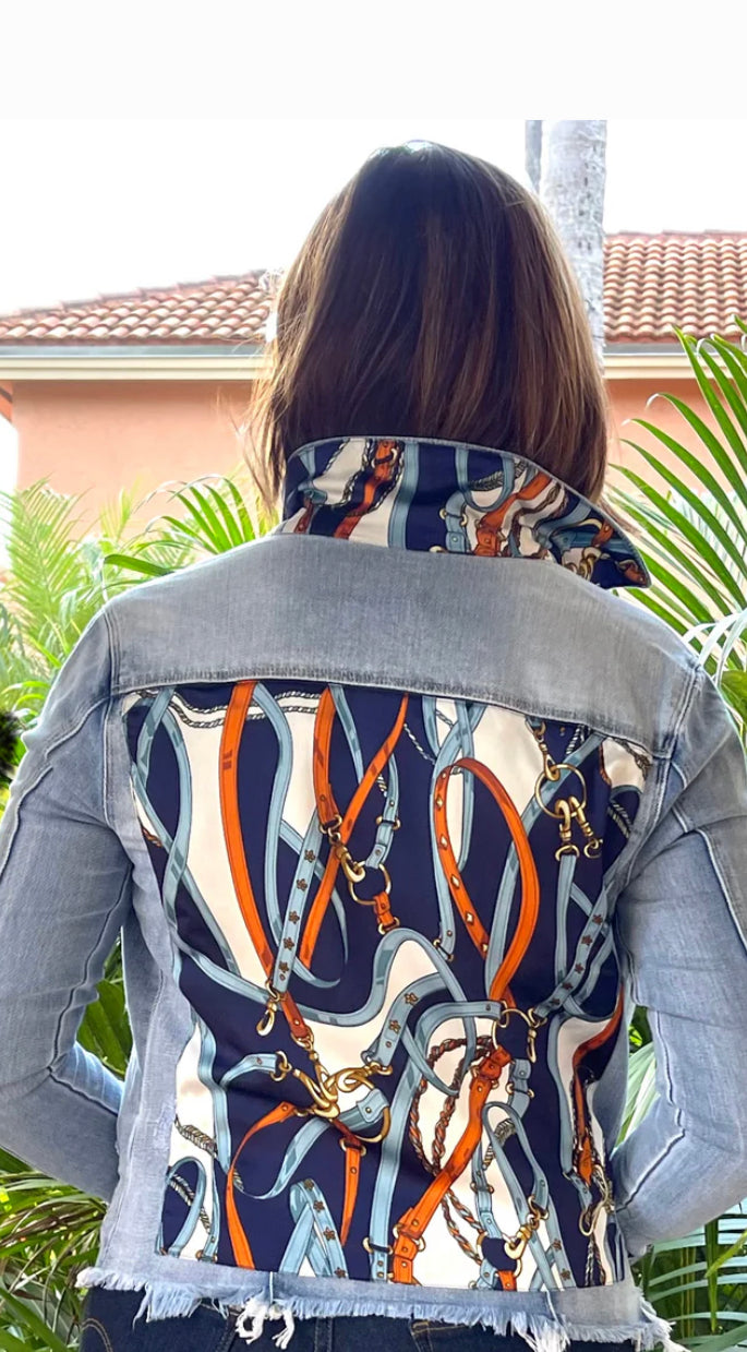 The Light Denim Jacket / Navy Straps