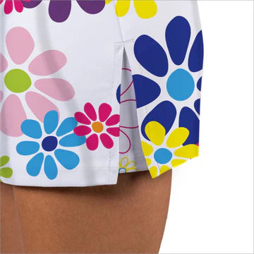 Night Daisies White Skort