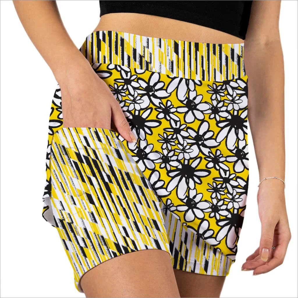 Oopsy Daisy Yellow and White Skort