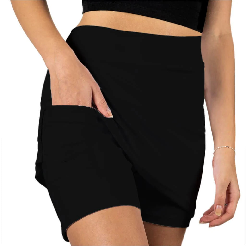 Classic Solid Black Skort