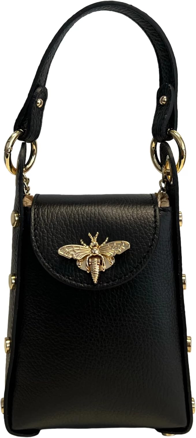 Modarno Mini Dollar Genuine Leather Bag with Bee Lobster Clasp
