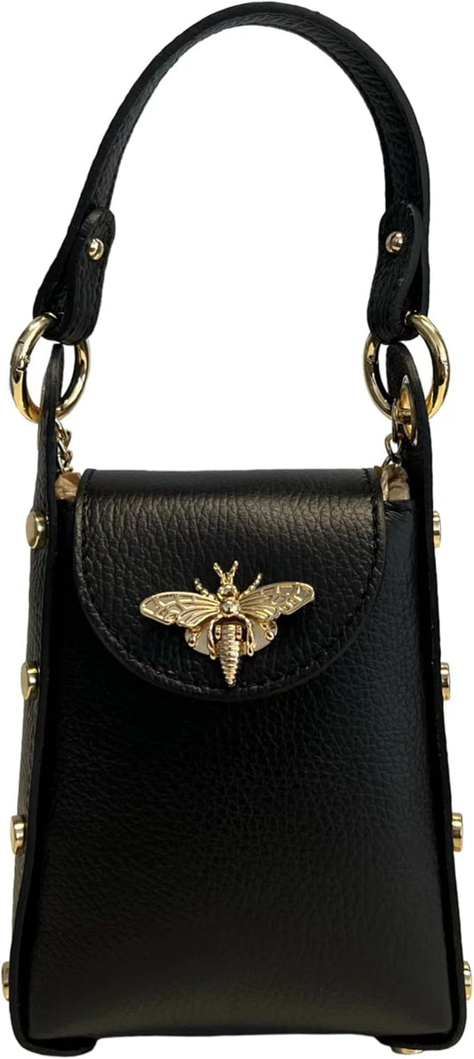 Modarno Mini Dollar Genuine Leather Bag with Bee Lobster Clasp