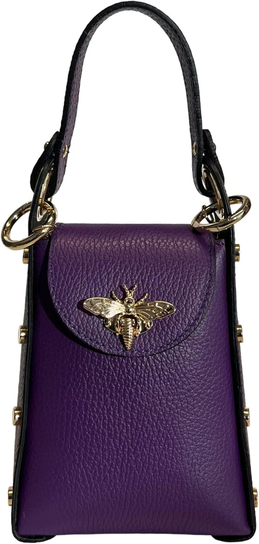 Modarno Mini Dollar Genuine Leather Bag with Bee Lobster Clasp