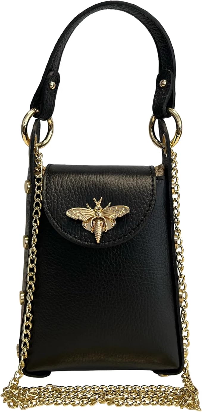 Modarno Mini Dollar Genuine Leather Bag with Bee Lobster Clasp