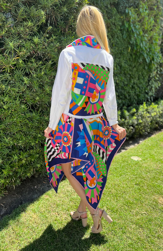 Silk Dress / Blue Pucci Colorful