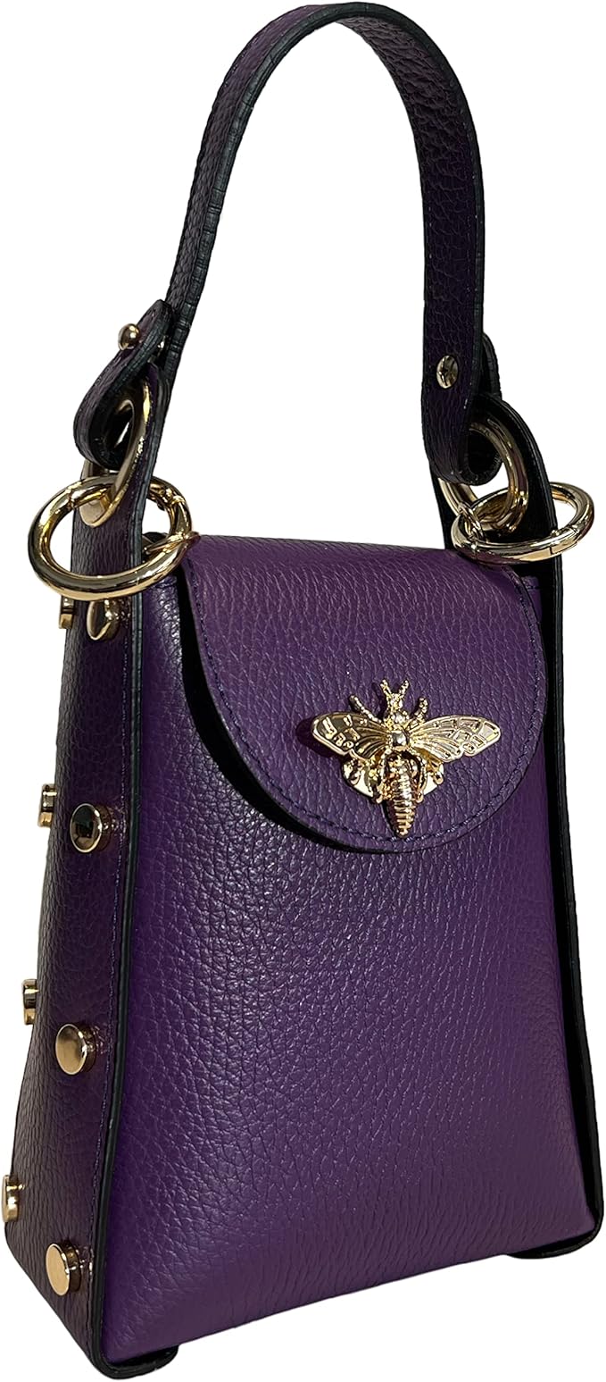 Modarno Mini Dollar Genuine Leather Bag with Bee Lobster Clasp