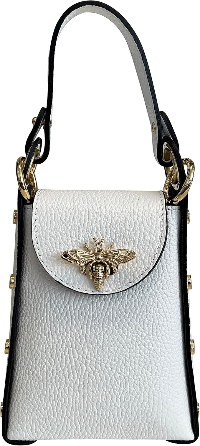 Modarno Mini Dollar Genuine Leather Bag with Bee Lobster Clasp