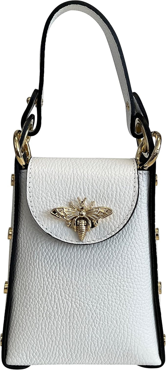 Modarno Mini Dollar Genuine Leather Bag with Bee Lobster Clasp
