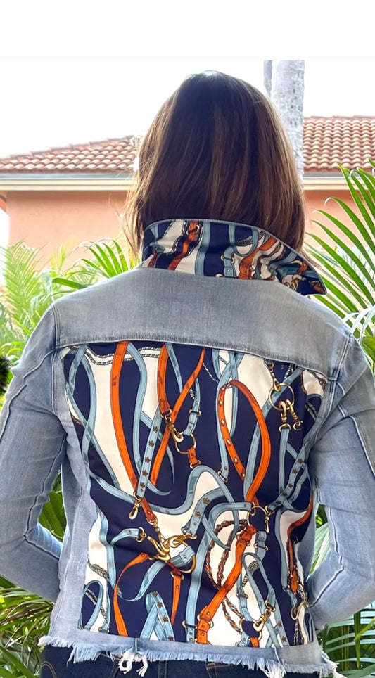 The Light Denim Jacket / Navy Straps