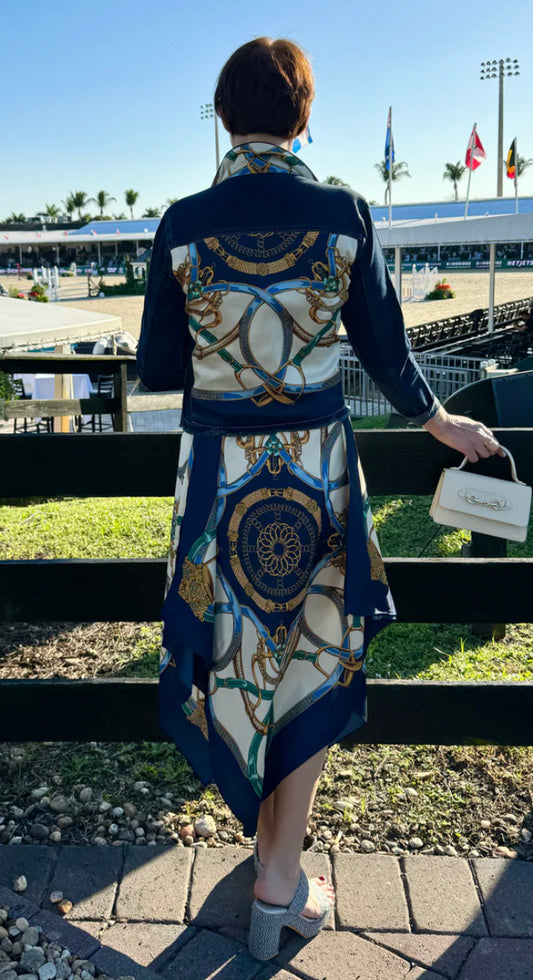 Silk Dress / Blue Stirrup