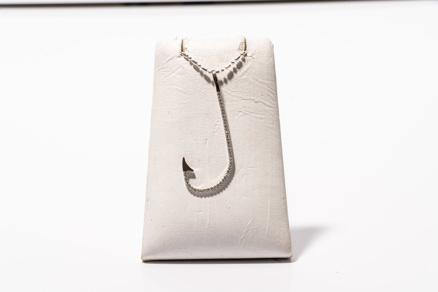 Medium “J” Hook Pendant | White Gold