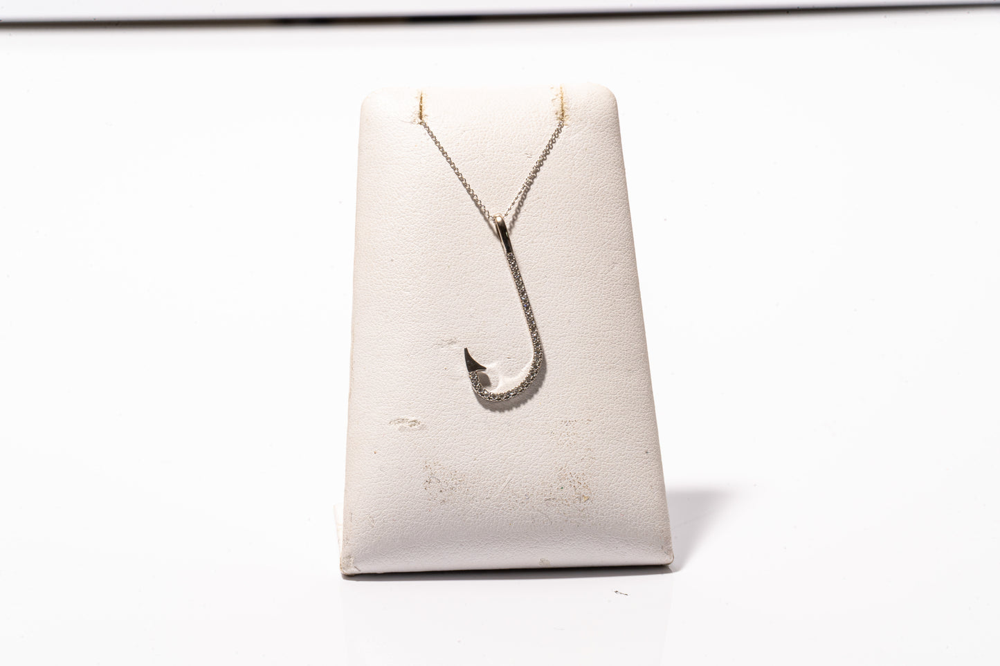 Small “J” Hook Pendant | White Gold