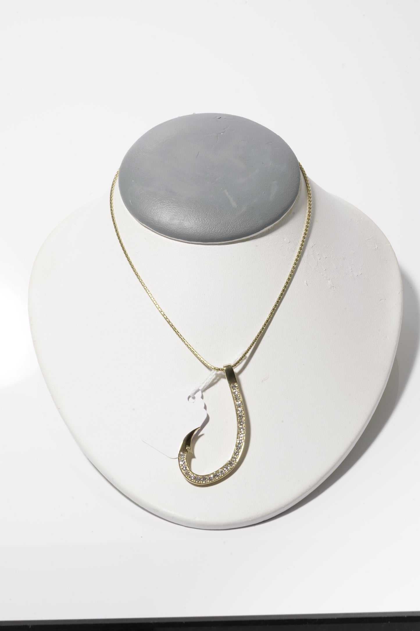 Large “J” Hook Pendant | Yellow Gold