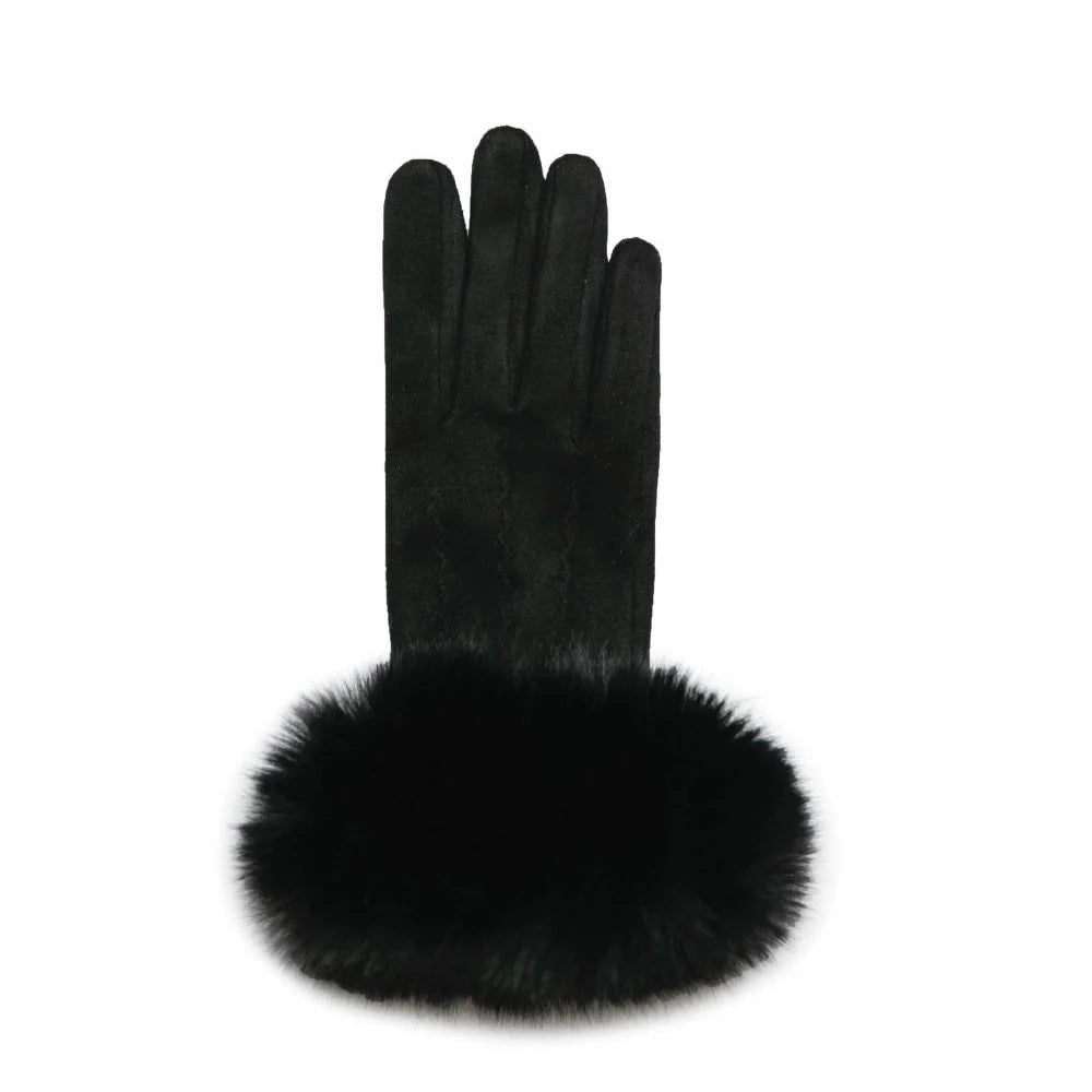 Gabrielle Faux Fur Cuff Gloves – Cozy Touchscreen Winter Gloves
