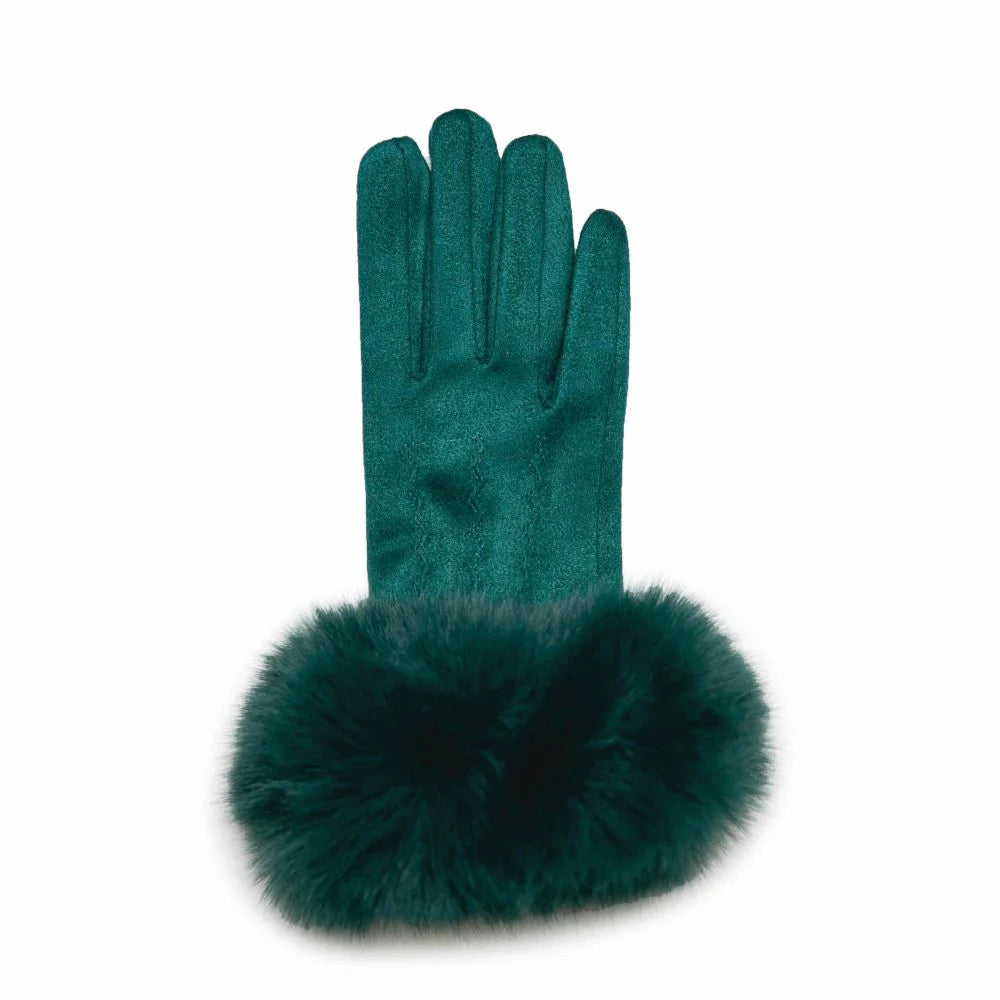 Gabrielle Faux Fur Cuff Gloves – Cozy Touchscreen Winter Gloves