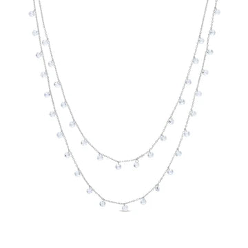 A photo of the Sterling Silver Dangling Disc Layered Necklace.